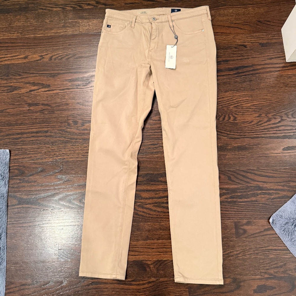 NWT  AG - Pima Sateen Mid-Rise Cigarette Stretchy Skinny Jeans Nubuck size 31
